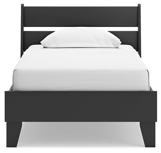 Socalle Twin Panel Platform Bed with Dresser, Chest and 2 Nightstands