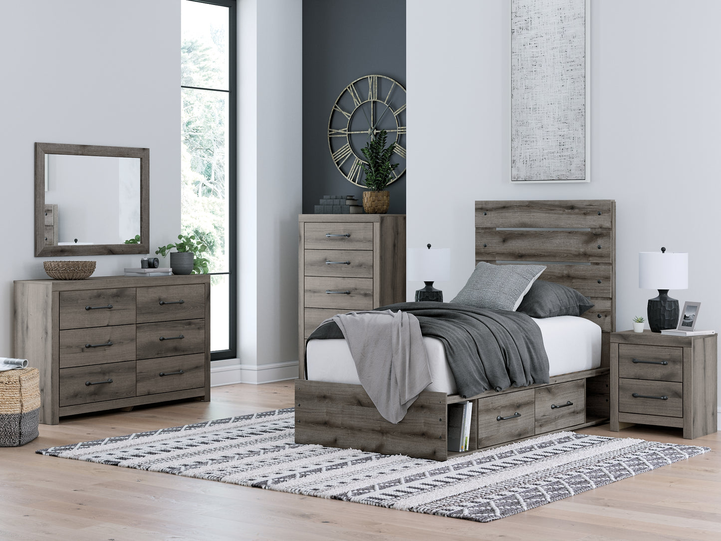 Graystorm  Panel Storage Bed