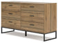 Deanlow Full Platform Panel Bed with Dresser and Nightstand