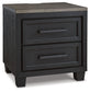 Foyland Two Drawer Night Stand