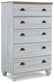 Haven Bay King Panel Bed with Mirrored Dresser, Chest and Nightstand